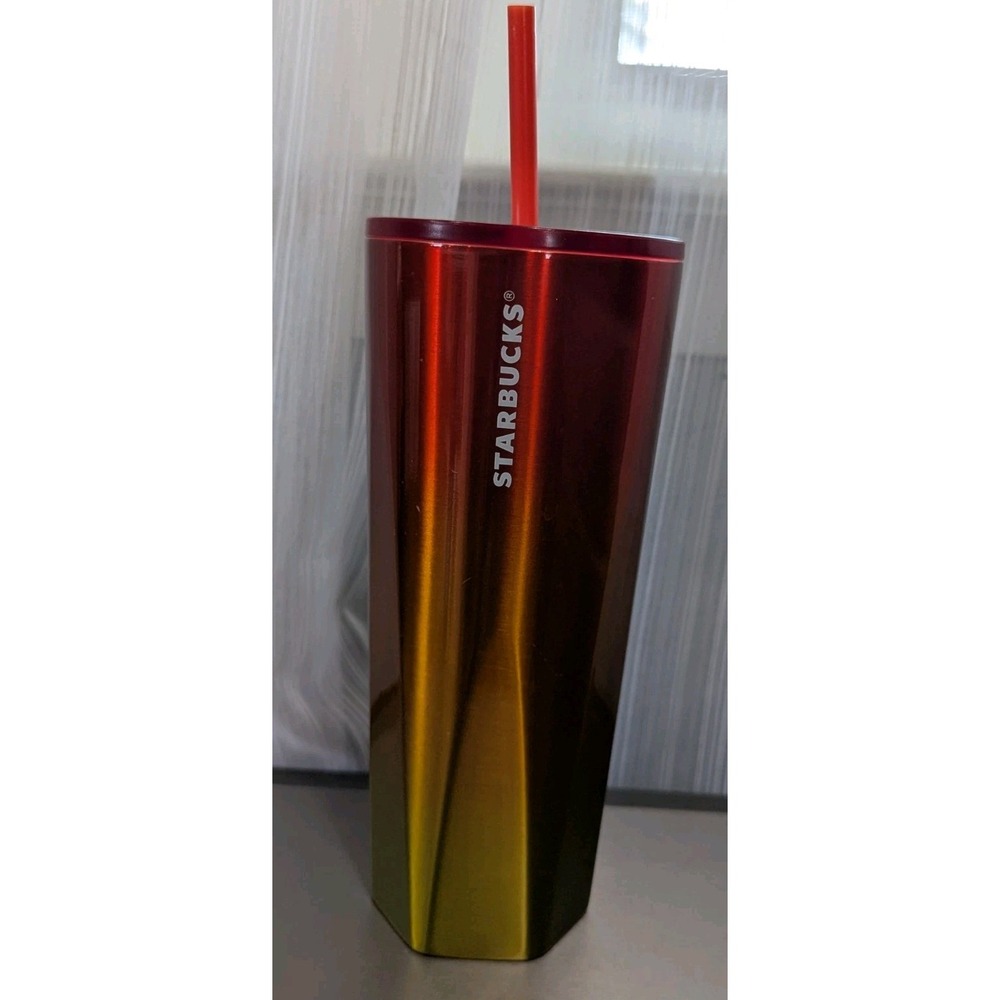 Starbucks 2022 Summer Heat‎ Gradient Red Yellow Ombre Tumbler Cold Cup 24oz